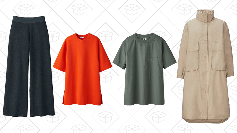 Â Milano Ribbed Pants, $30 | Milano Ribbed Crewneck Tunic, $40 | Cotton Short Sleeve T Blouse, $20 | Long Parka, $90